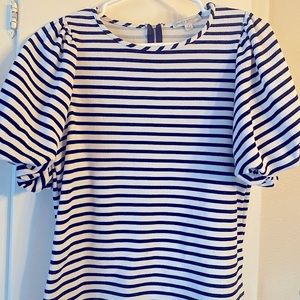 Striped puff sleeve top